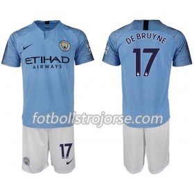 Manchester City Matchtröjor DE BRUYNE 17 Barn Hemma Fotbollströja 2018-2019